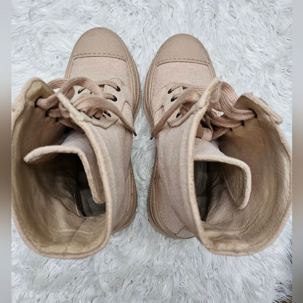 Free People Camp Out Canvas Lace-Up Combat Boots - Picture 4 of 5